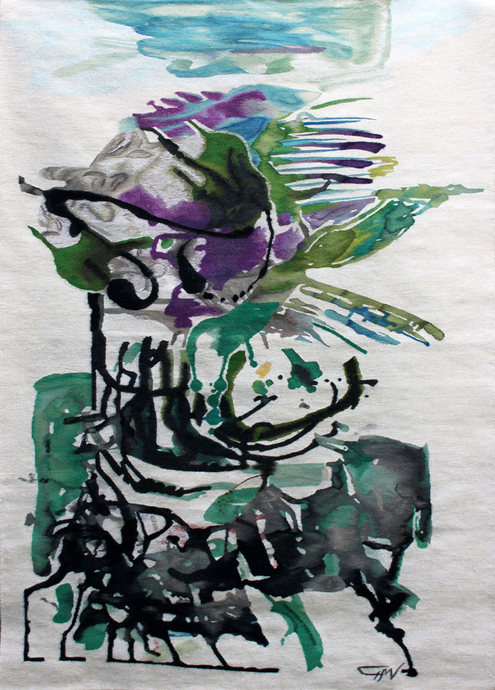 ''Păsări si cai'' - 200x170cm Tehnica haute-lisse